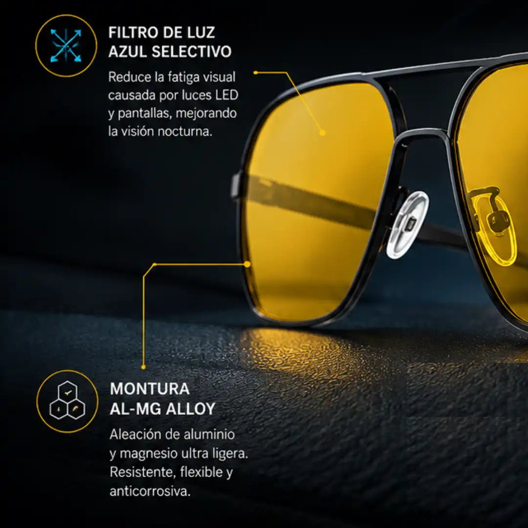 GAFAS CON LENTE AMARILLO PARA CONDUCCIÓN NOCTURNA